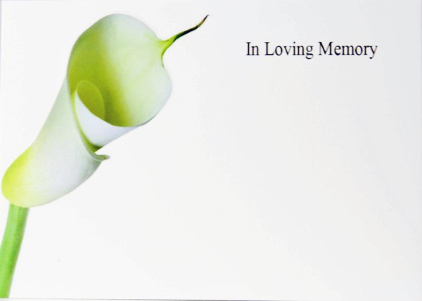 Picture of Florist Cards Large Calla Lily x 9pcs